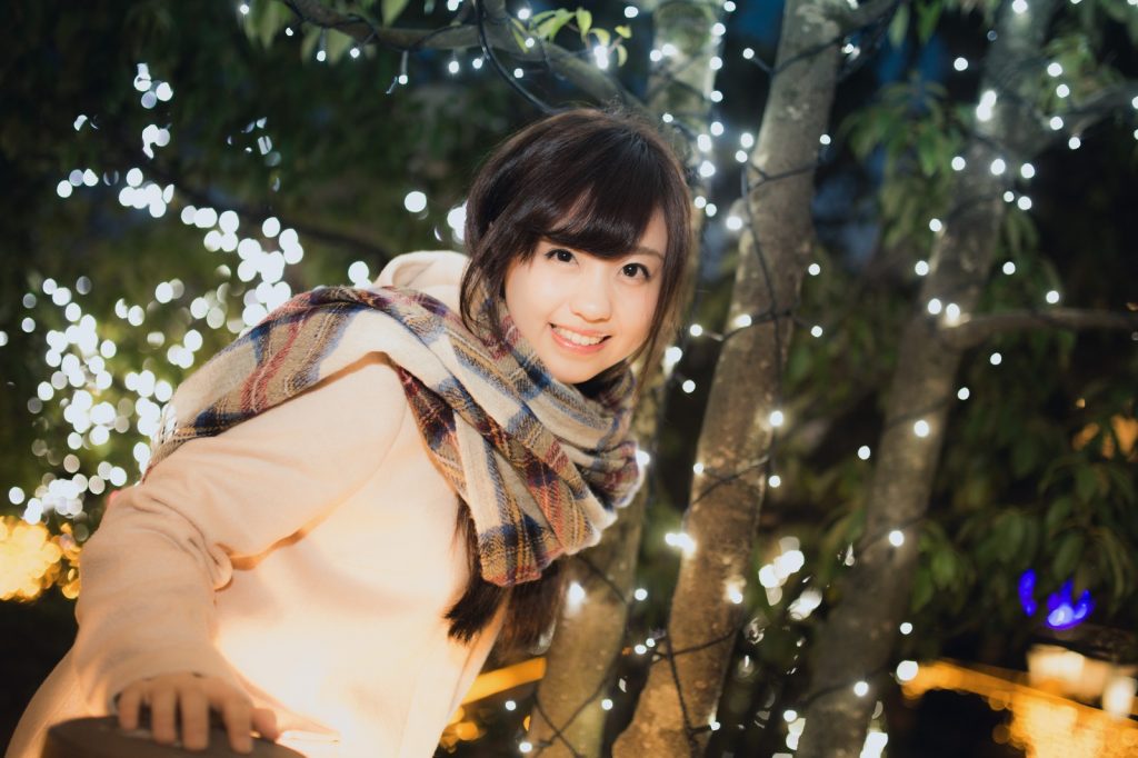 彼女がこっちを向いている